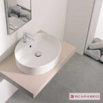 Νιπτήρας Πορσελάνης Wind/r 54,5x45 (1 οπή) Scarabeo White