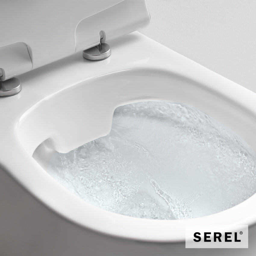 Λεκάνη Κρεμαστή SMART26/52 Rimless με Απλό κάλυμμα 6001, Serel White - Image 2