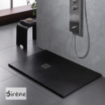 Ντουζιέρα Cast Marble (Χυτό μάρμαρο) με Βαλβίδα Slate 100x80 Sirene Black Matt - Image 2