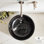 Νιπτήρας Μαρμάρινος Molo Φ45 h.14 Fossil Marquina Nero - Image 2