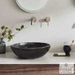 Νιπτήρας Μαρμάρινος Molo Φ45 h.14 Fossil Marquina Nero - Image 3