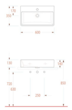 Νιπτήρας Πορσελάνης Tetra 60x35 (1 οπή) SEREL White - Image 4