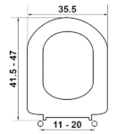Κάλυμμα Λεκάνης Duroplast ELVIT D-Shapeμε Μεταλλικά Στηρίγματα και Ειδικά Πέλματα Αρμονία 0017 - Image 2