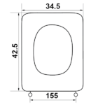 Κάλυμμα λεκάνης ELVIT 0174 CONCA-PELLA λευκό από βακελίτη με πλαστικά στηρίγματα - Image 2