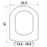 Κάλυμμα λεκάνης ELVIT 1242 D-SHAPE FIDIA FLAMINIA - Image 2