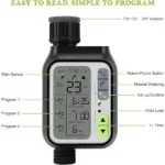 Αυτόματος Προγραμματιστής Ποτίσματος Μπαταρίας με Ψηφιακή Οθόνη & Αισθητήρα Βροχής (Μονός, Μαύρος) - Image 4