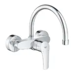 EUROSMART GROHE Επίτοιχη μπαταρία νεροχύτη μονού μοχλού 1/2″ Χρωμέ 32482003