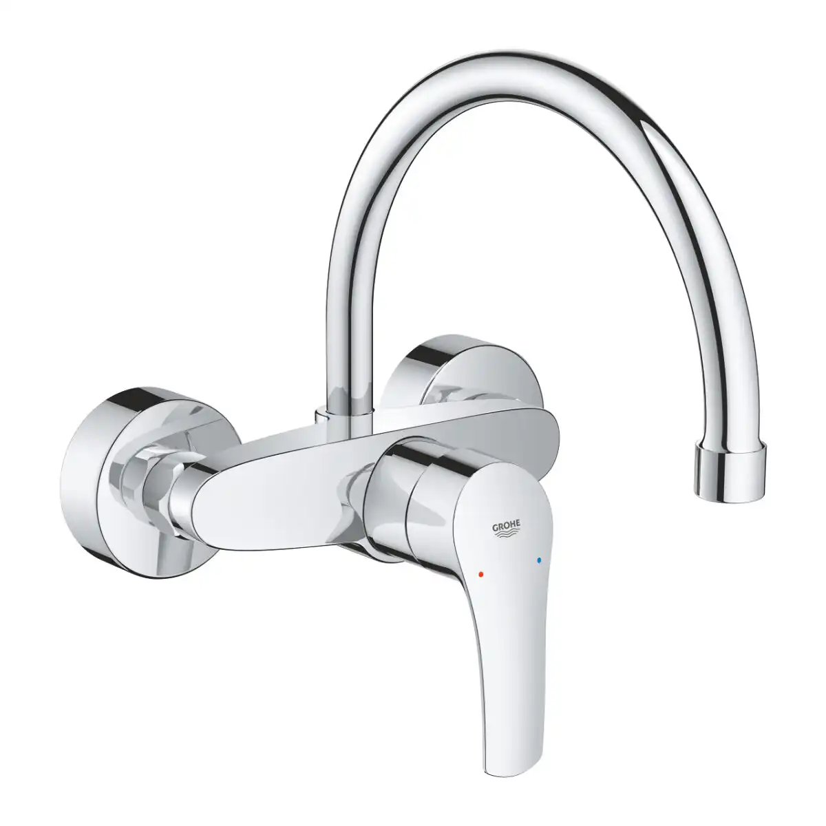 32482003-1200x1200 EUROSMART GROHE Επίτοιχη μπαταρία νεροχύτη μονού μοχλού 1/2″ Χρωμέ 32482003 - Image 1